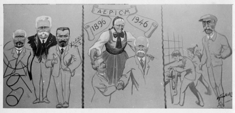 Tryptique d'Henri Sauldubois pour le 50 ans de l'Ecole pratique de Montbliard